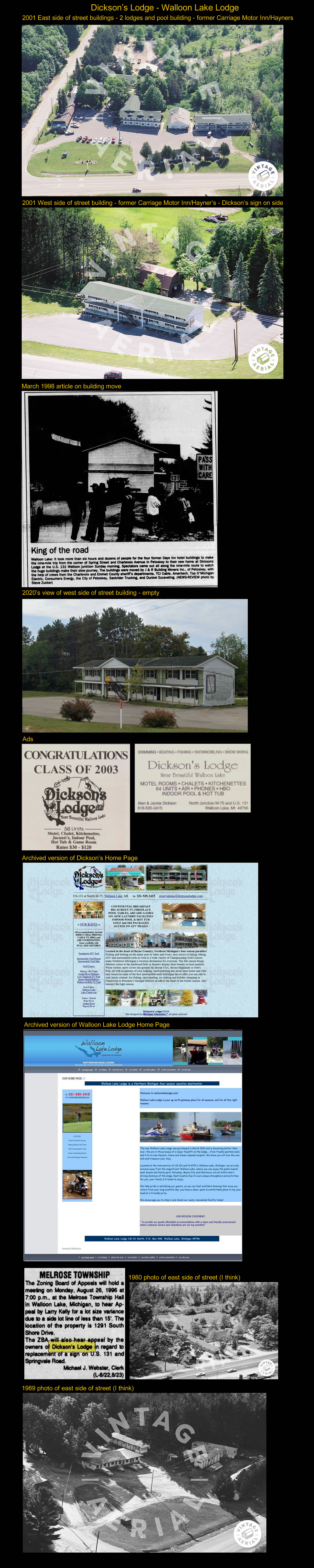 Breenes Candelight Restaurant and Motel - Dicksons Walloon Lake Lodges Historical Info (newer photo)